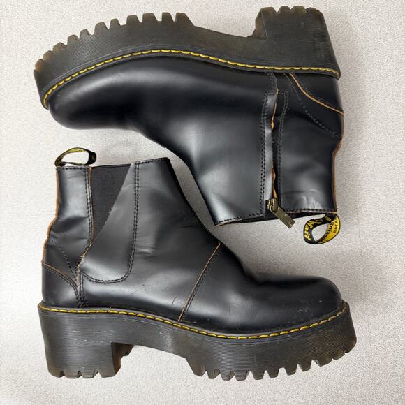 Doc Martens Womens Rometty II Chelsea Boot Black Vintage Smooth Size 10 - Picture 14 of 16